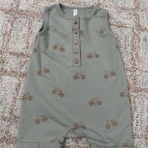 Rylee + Cru Baby Romper with Bicycle Print